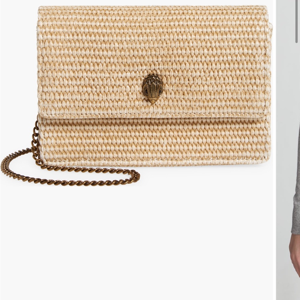 Kurt Geiger Elegant Tan Woven Clutch